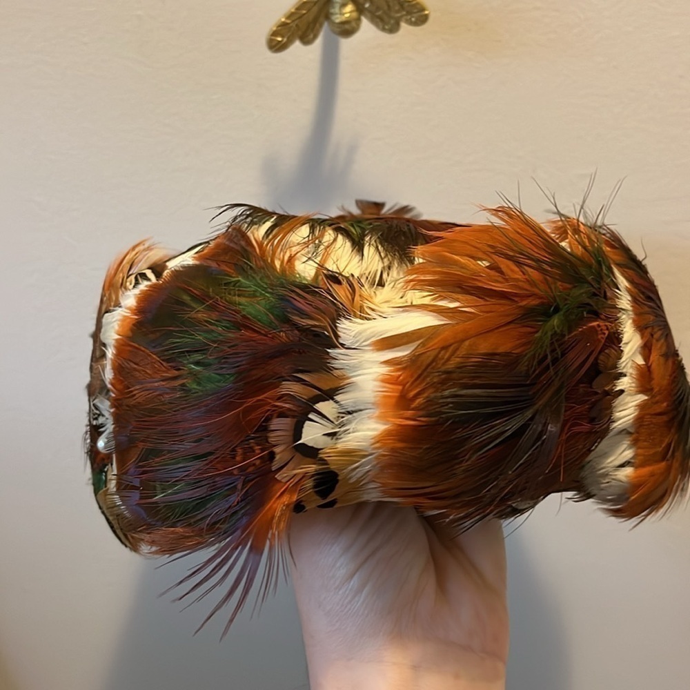 Vintage MCM feather plume hat 1950s USA Union Made